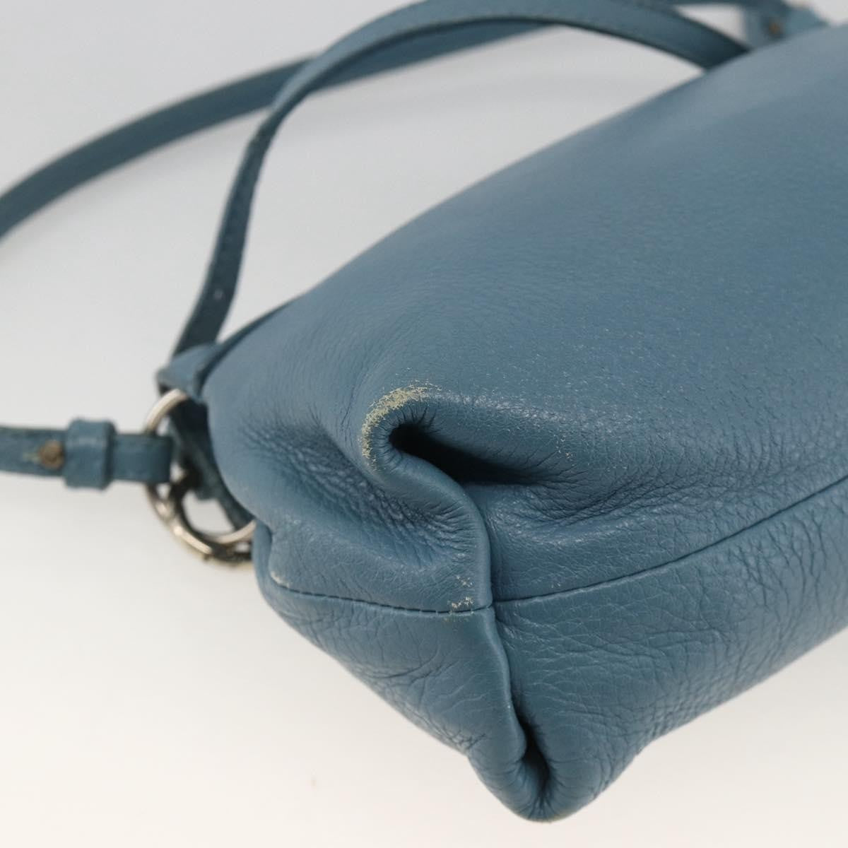 Chloe Lily Handbag Leather Blue Leather Handbag (Pre-Owned)