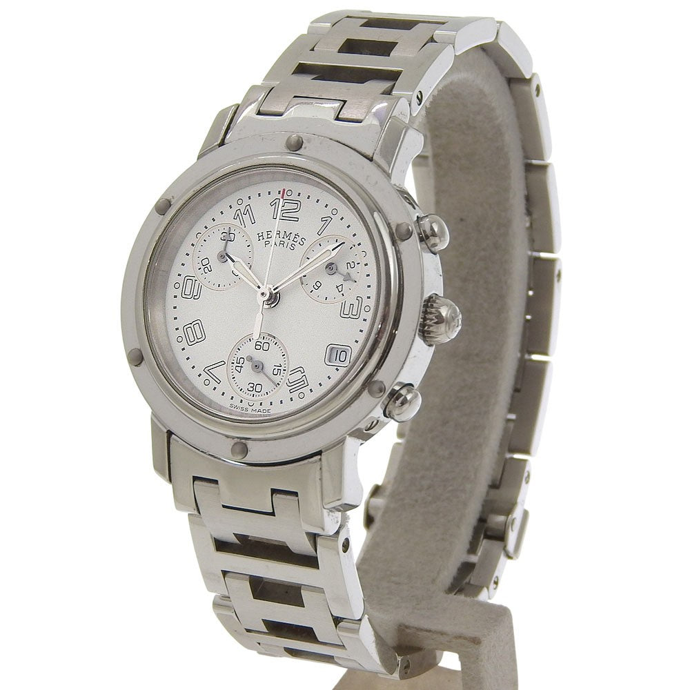Hermes Clipper Chronograph Quartz Watch Stainless Steel Watch (Pre-Owned)