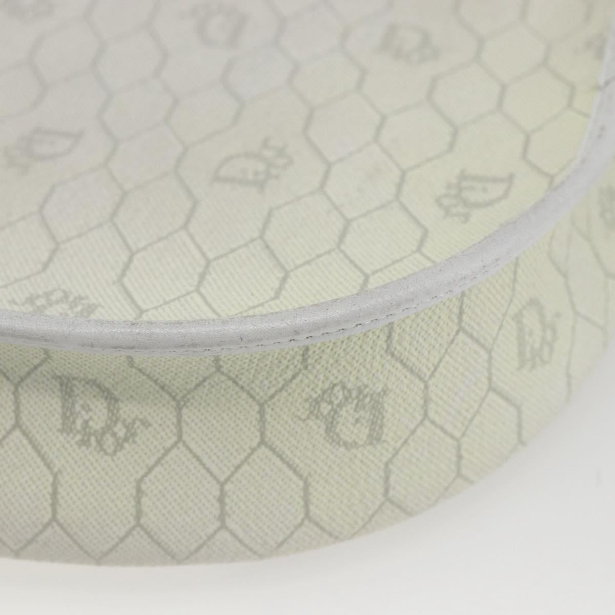 Christian Dior Vintage Honeycomb Flap Crossbody Bag Coated Canvas White Canvas Shoulder Bag Bag (Pre-Owned)