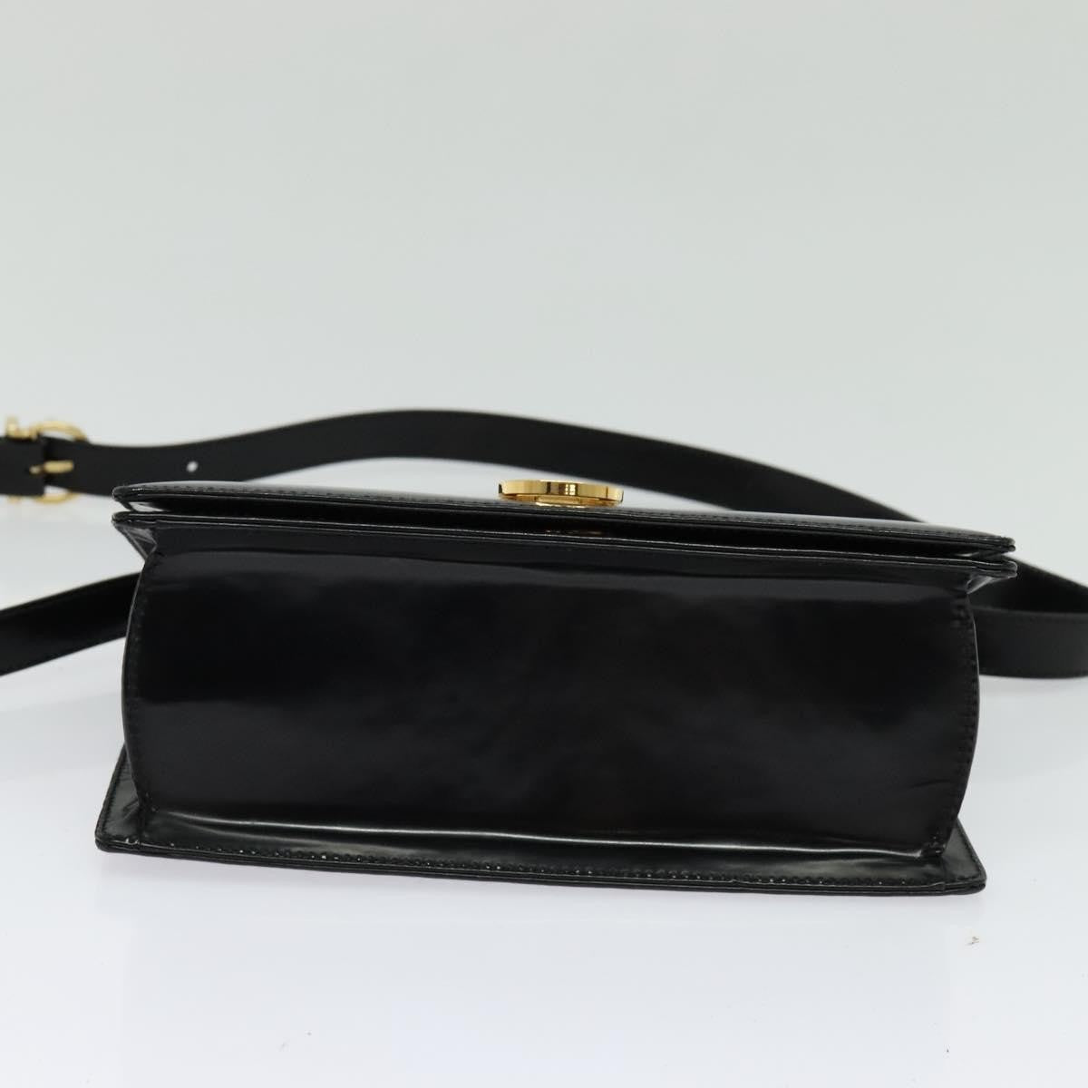 Salvatore Ferragamo Gancini Shoulder Bag Patent Leather Black Patent_Leather Shoulder Bag Bag (Pre-Owned)