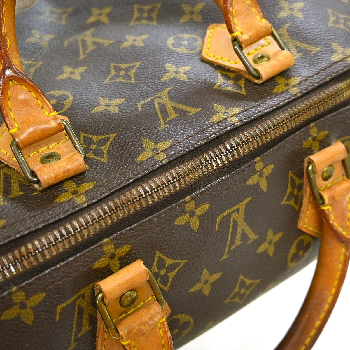 Louis Vuitton Speedy Handbag Monogram Canvas Brown Canvas Handbag (Pre-Owned)