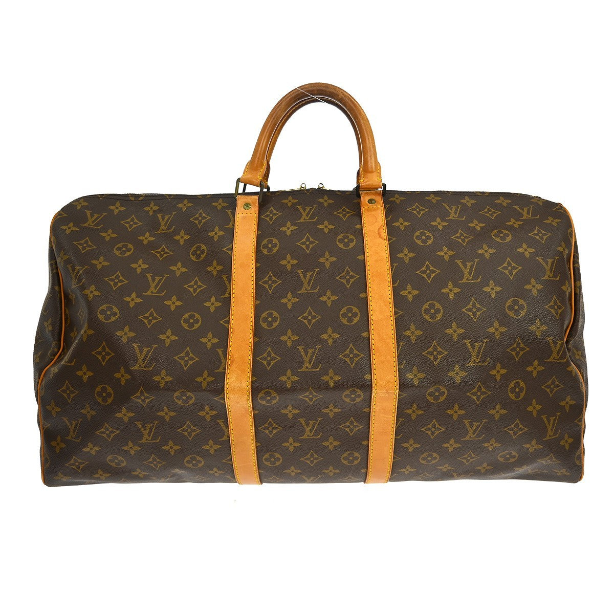 Louis Vuitton Keepall Bag Monogram Canvas Brown Canvas Handbag (Pre-Owned)