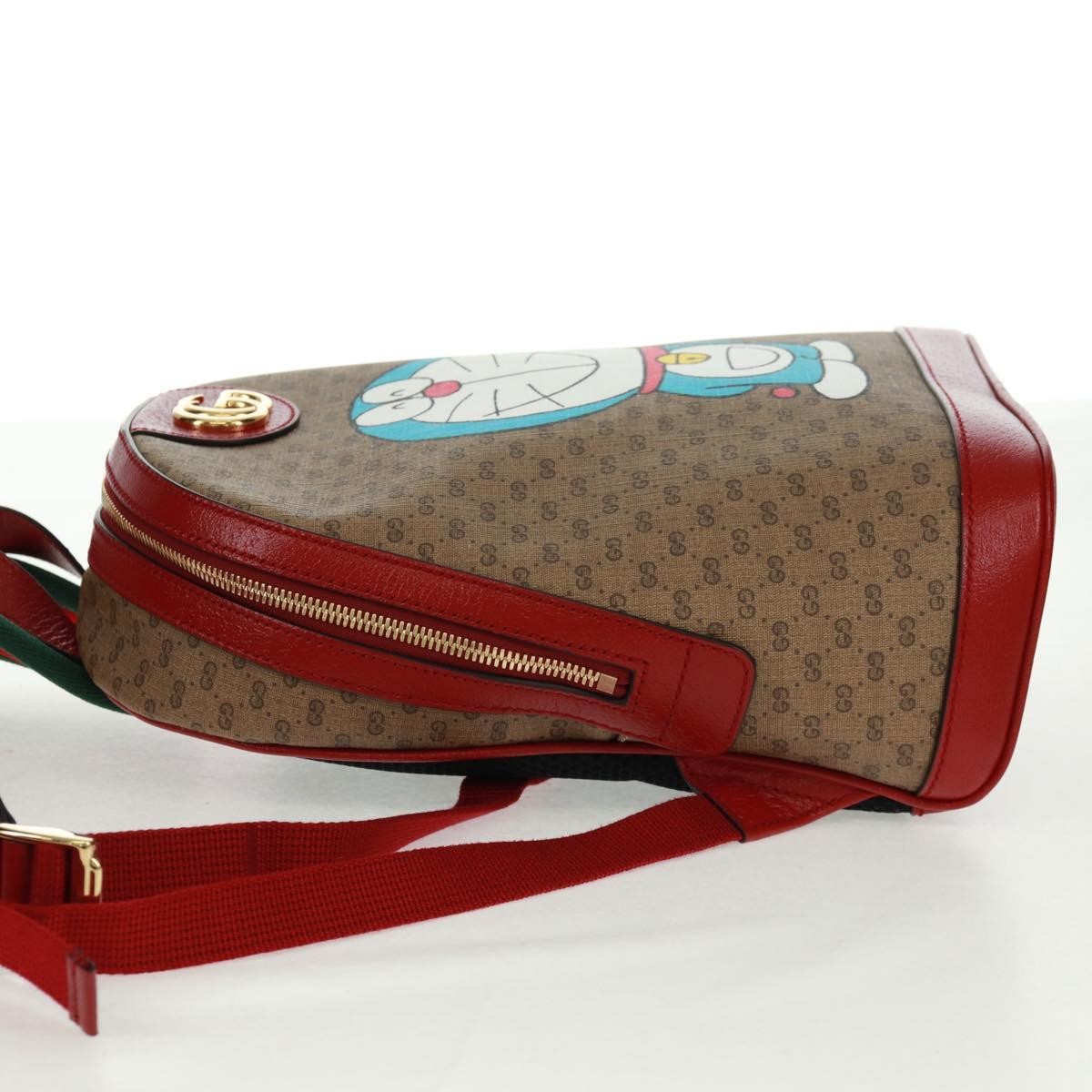 Gucci Doraemon Zip Backpack Printed Mini Gg Coated Canvas Beige Canvas Backpack Bag (Pre-Owned)
