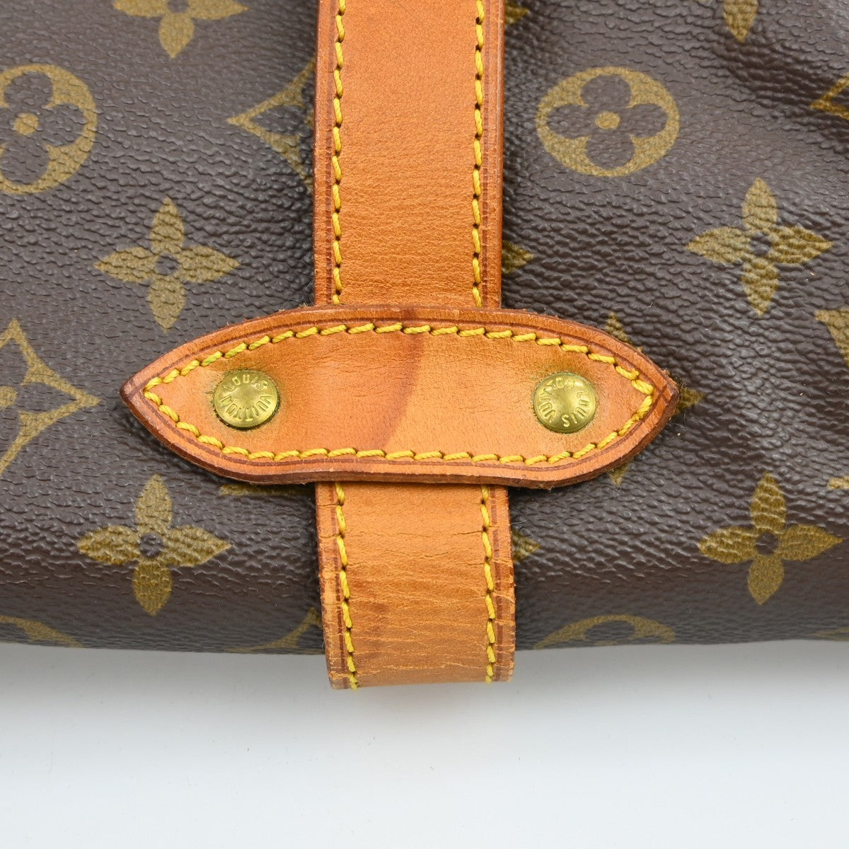 Louis Vuitton Saumur Handbag Monogram Canvas Brown Canvas Shoulder Bag Bag (Pre-Owned)