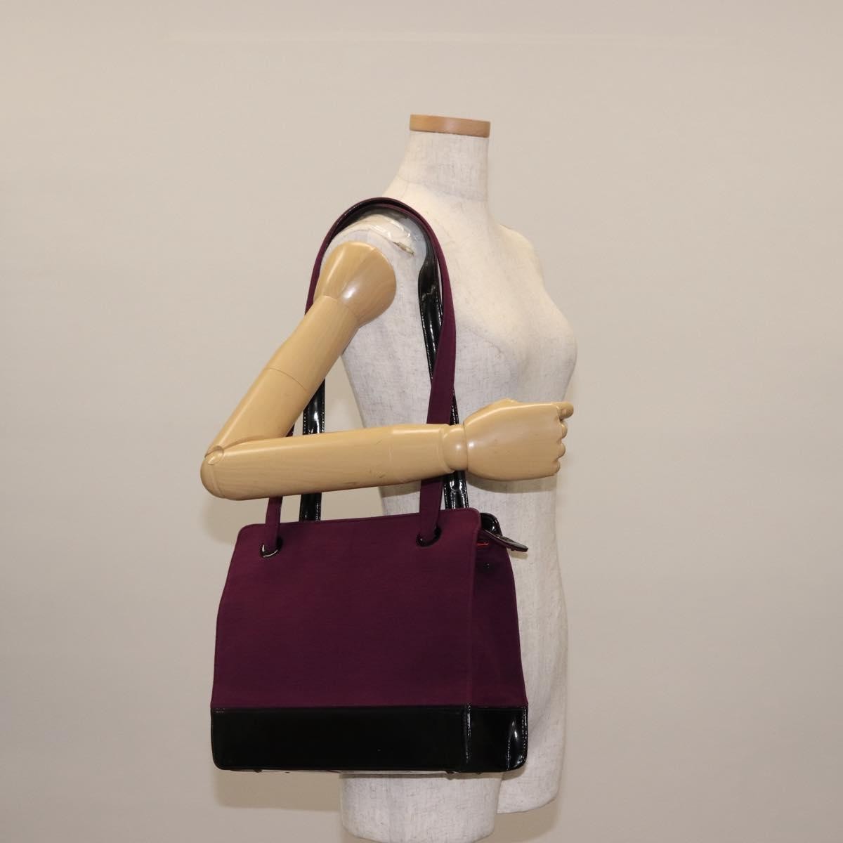 Chanel Vintage Logo Tote Cotton Purple Cotton Tote Bag Bag (Pre-Owned)
