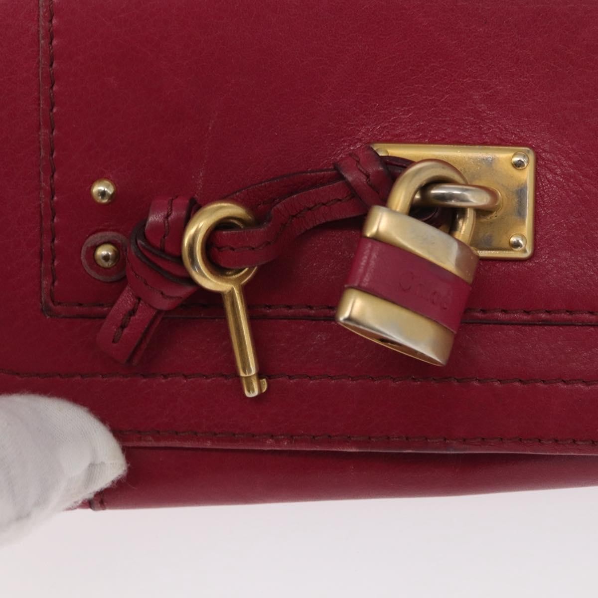 Chloe Paddington Wallet Leather Pink Leather Wallets Accessory (Pre-Owned)