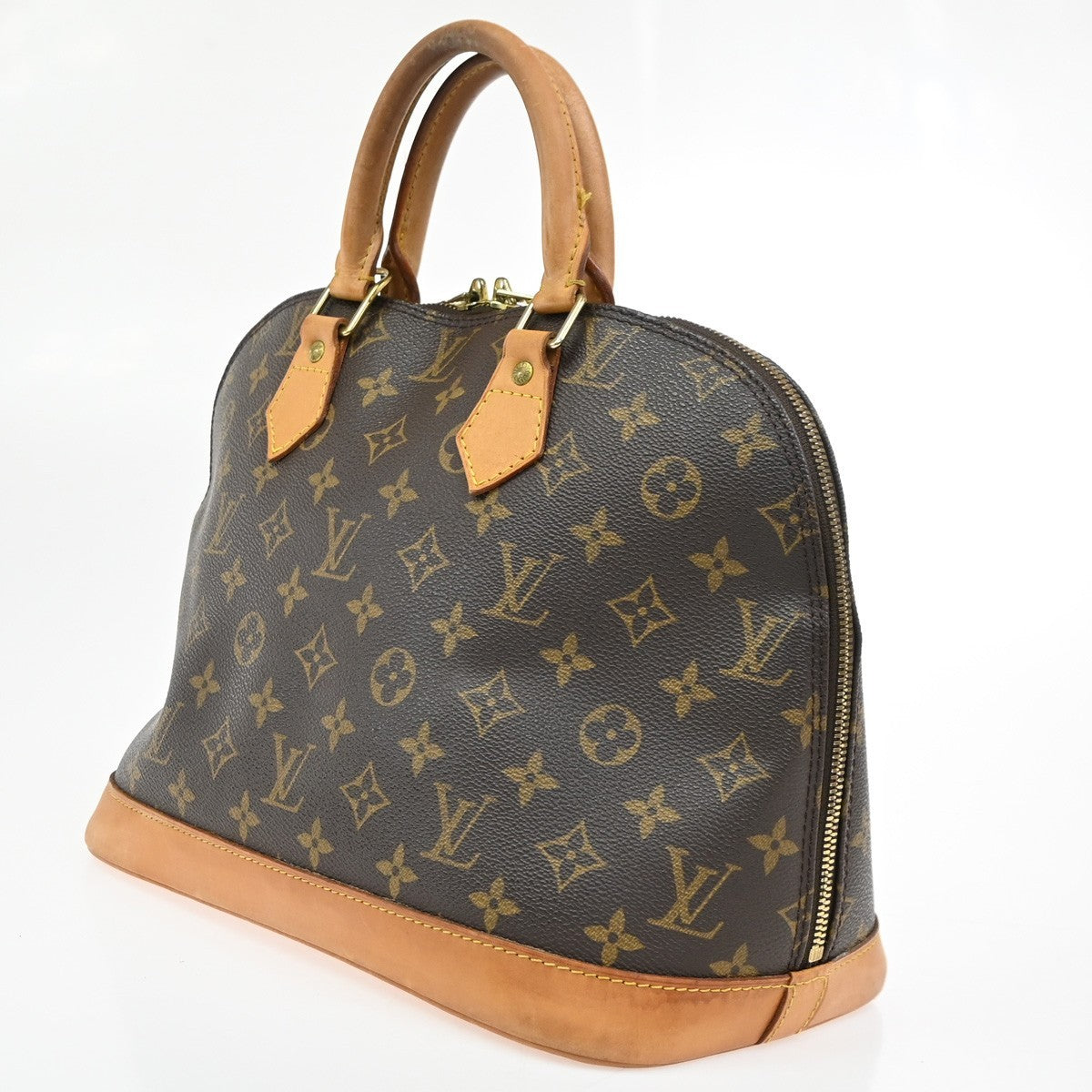 Louis Vuitton Alma Handbag Monogram Canvas Brown Canvas Handbag (Pre-Owned)