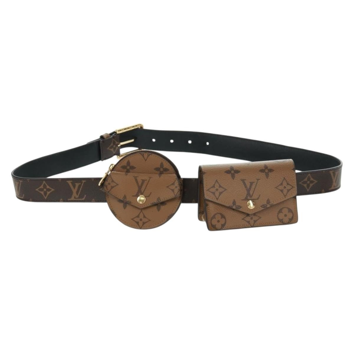 Louis Vuitton Daily Multi Pocket Belt Monogram Canvas Brown Canvas Wallets Accessory (Pre-Owned)