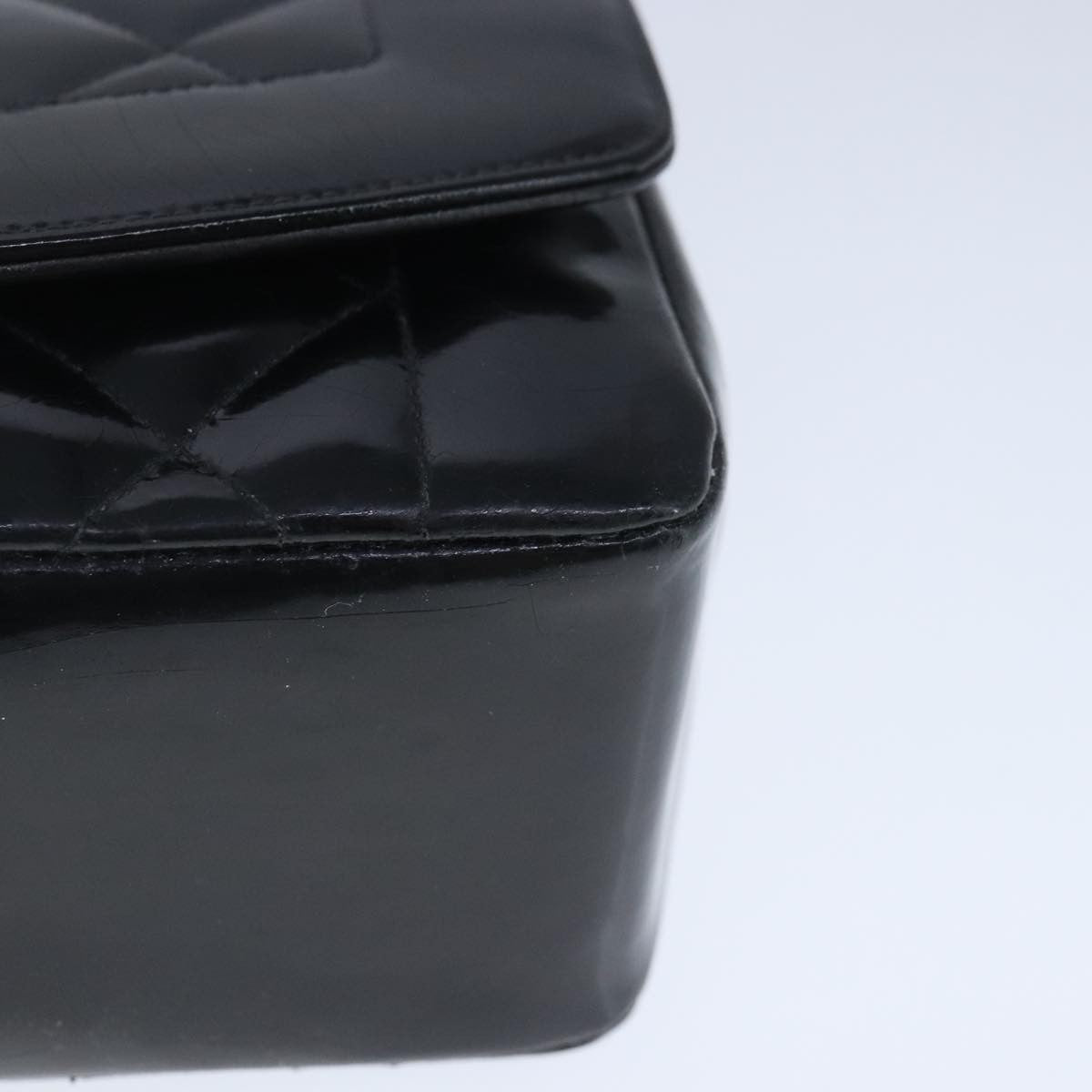 Chanel Vintage So Black Diana Flap Bag Quilted Patent Black Patent_Leather Shoulder Bag Bag (Pre-Owned)