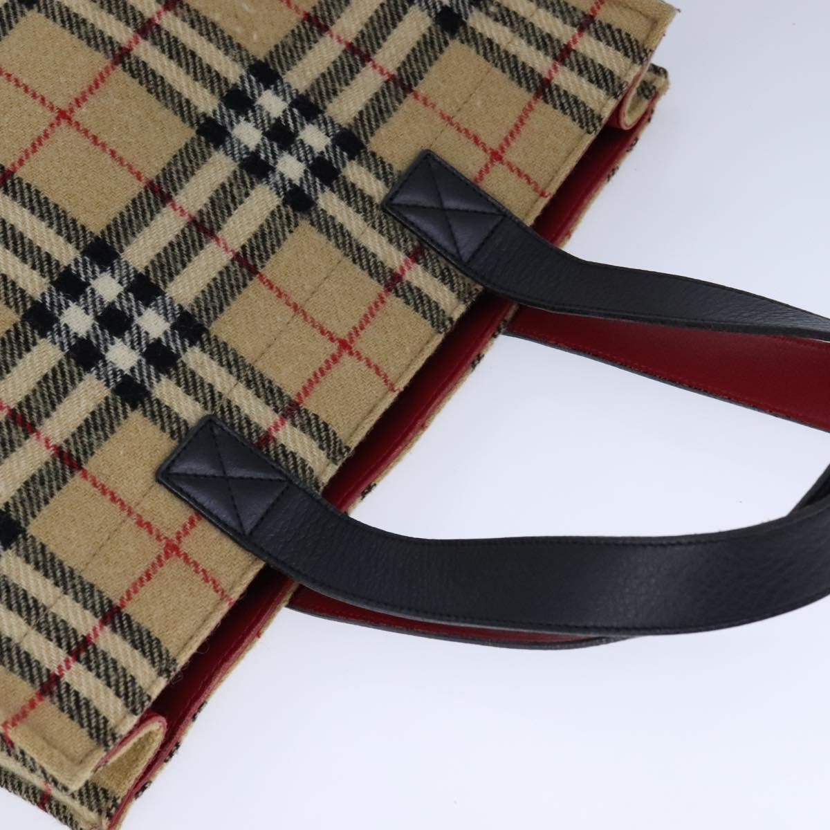 Burberry Nova Check Blue Label Cotton Beige Cotton Tote Bag Bag (Pre-Owned)