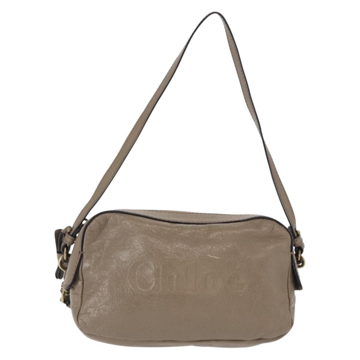 Chloe Vintage Shoulder Bag Leather Gray Leather Shoulder Bag Bag (Pre-Owned)