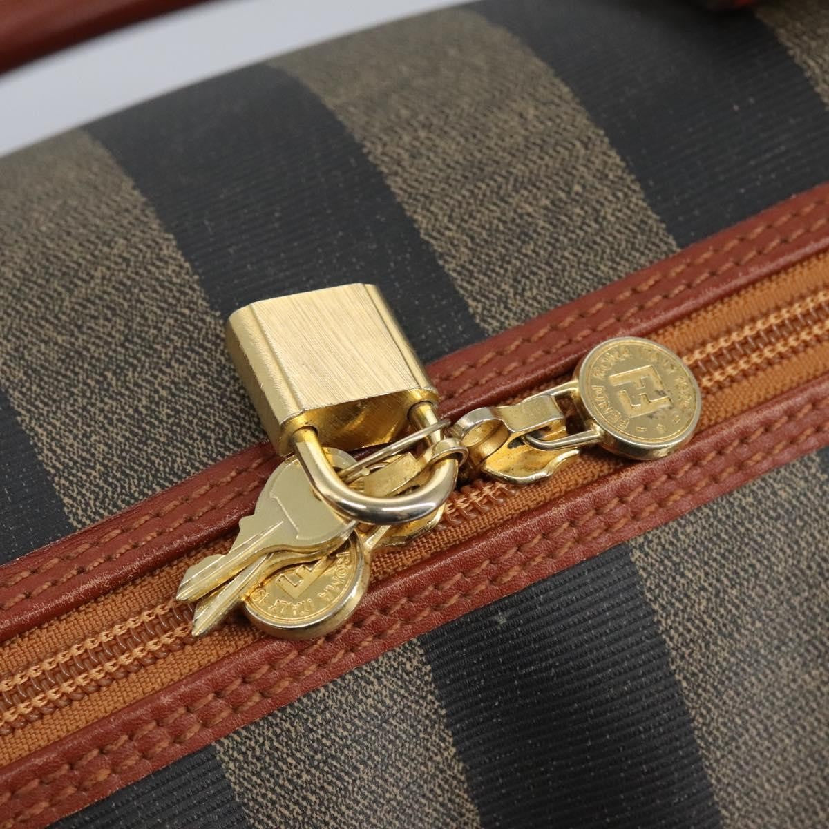 Fendi Vintage Pequin Convertible Boston Bag Coated Canvas Multicolour Canvas Travel Bag Bag (Pre-Owned)