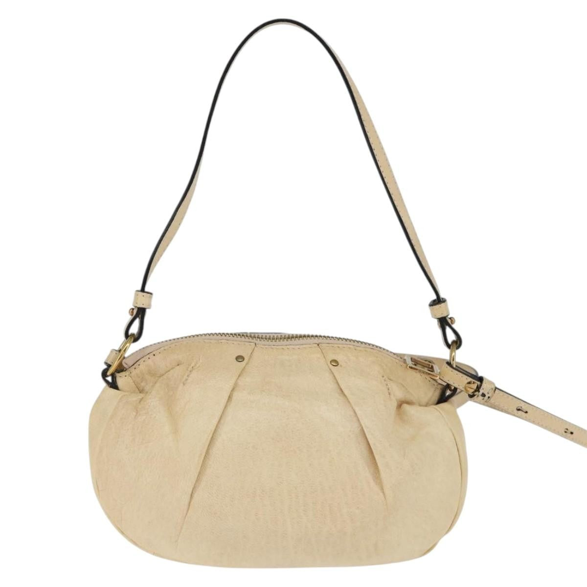Chloe Vintage Shoulder Bag Leather Beige Leather Shoulder Bag Bag (Pre-Owned)