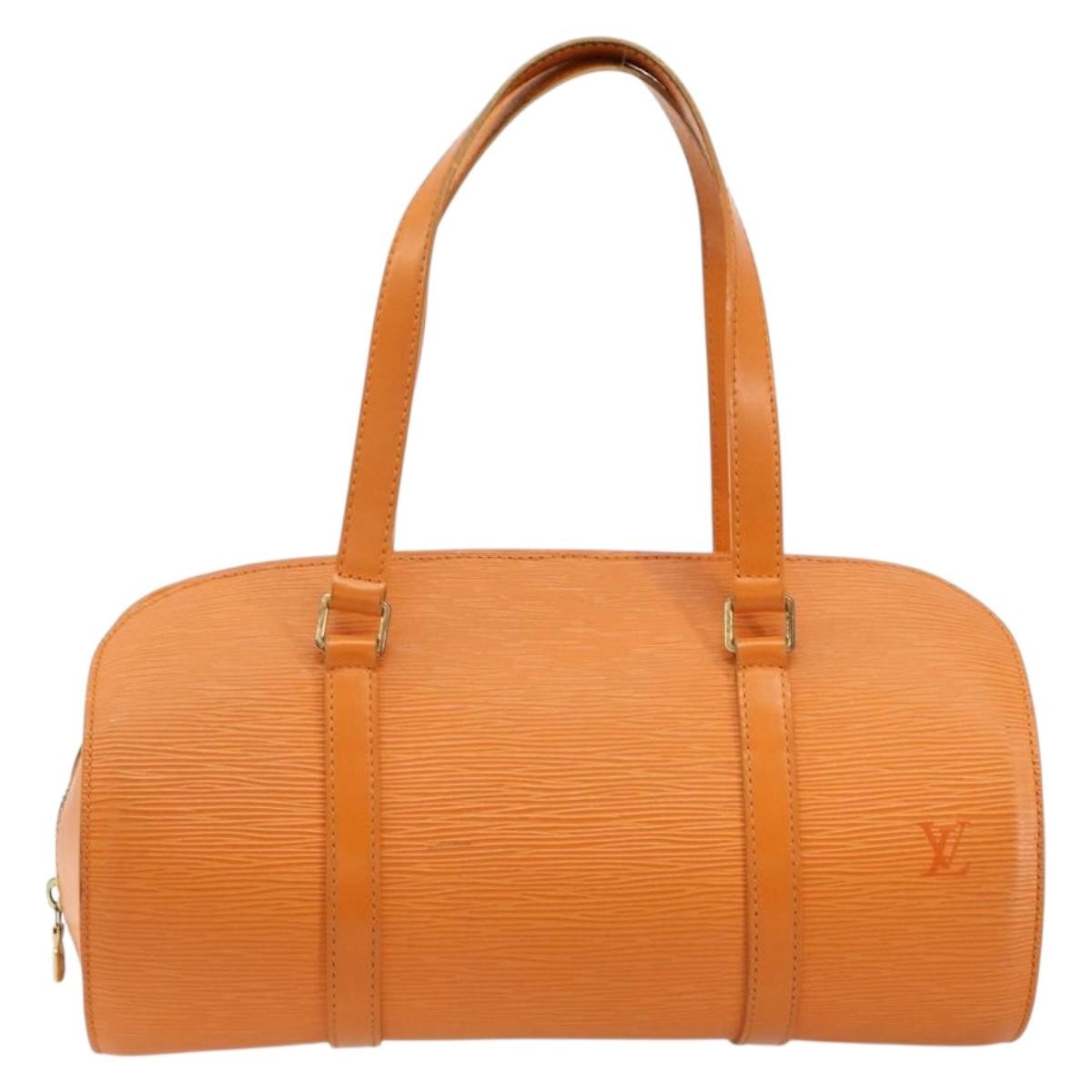 Louis Vuitton Soufflot Handbag Epi Leather Orange Leather Handbag (Pre-Owned)