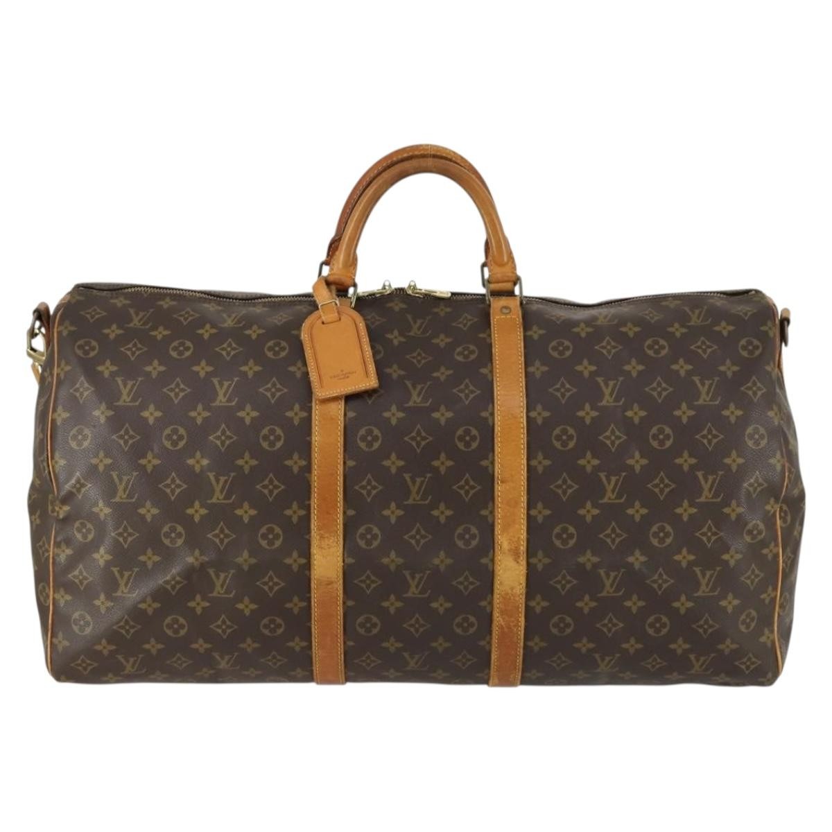 Louis Vuitton Keepall Bandouliere Bag Monogram Canvas Brown Canvas Travel Bag Bag (Pre-Owned)