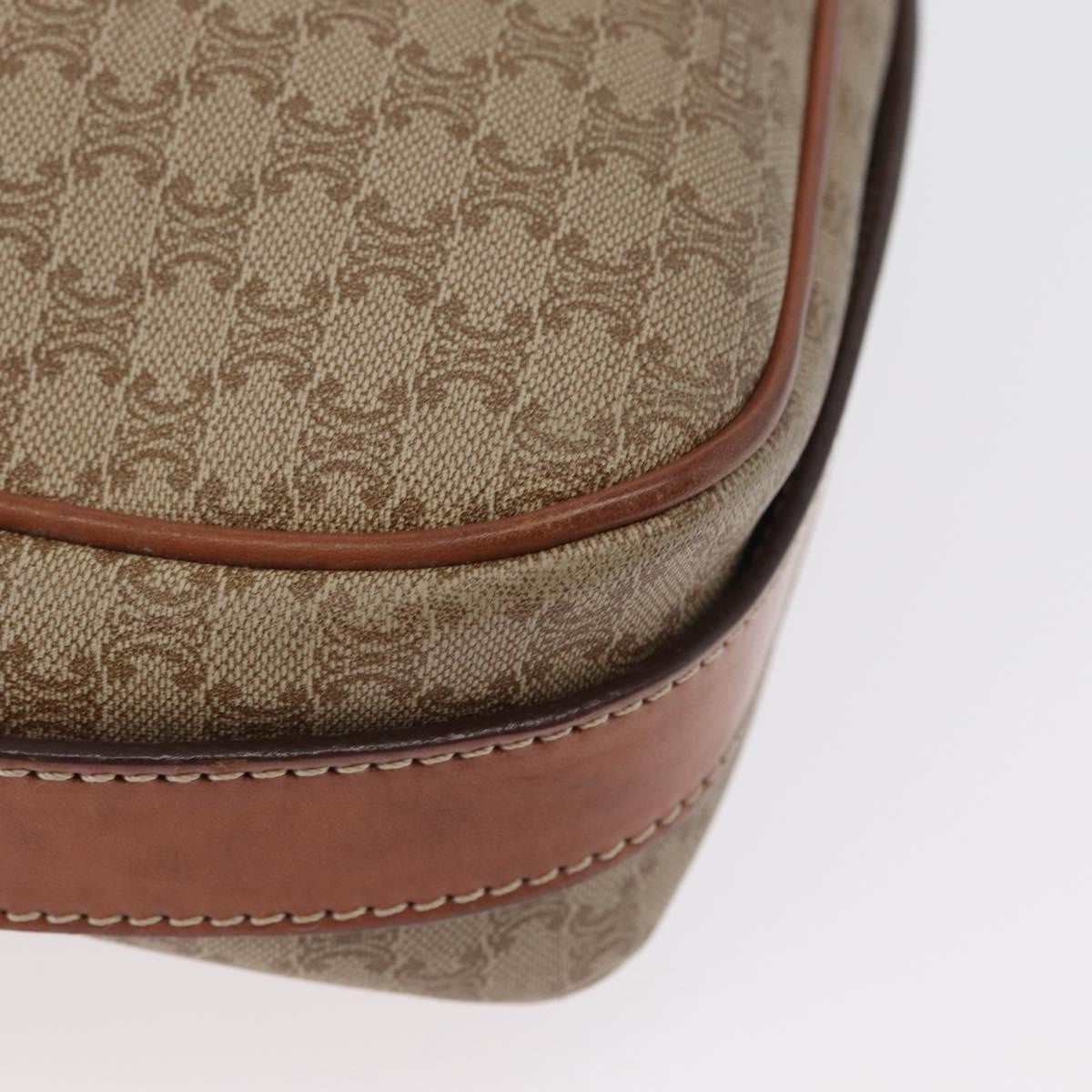 Celine Vintage Macadam Shoulder Bag Canvas And Leather Beige Canvas Shoulder Bag Bag (Pre-Owned)