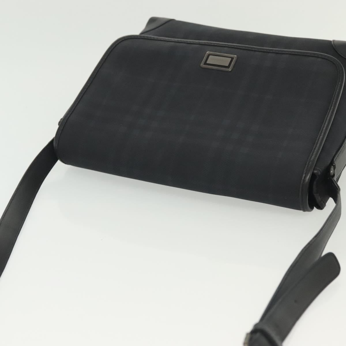 Burberry Nova Check Shoulder Bag Canvas Navy Canvas Shoulder Bag Bag (Pre-Owned)