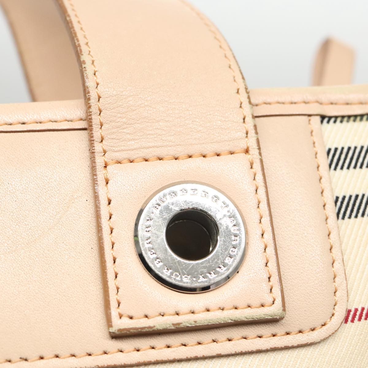 Burberry Nova Check Handbag Nova Check Canvas And Leather Beige Canvas Handbag (Pre-Owned)