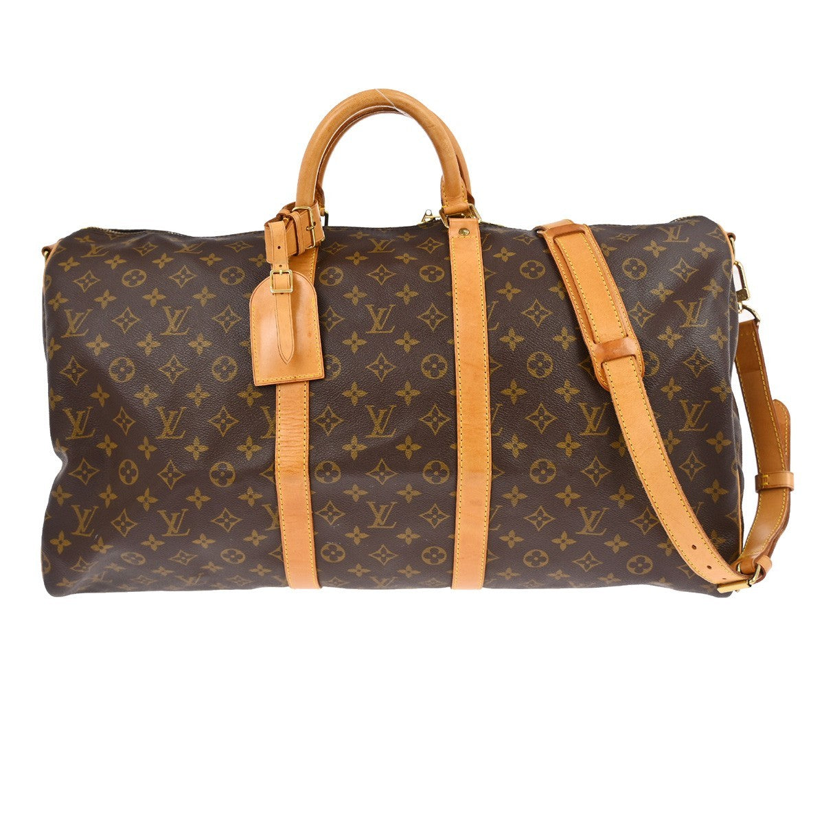 Louis Vuitton Keepall Bandouliere Bag Monogram Canvas Brown Canvas Travel Bag Bag (Pre-Owned)