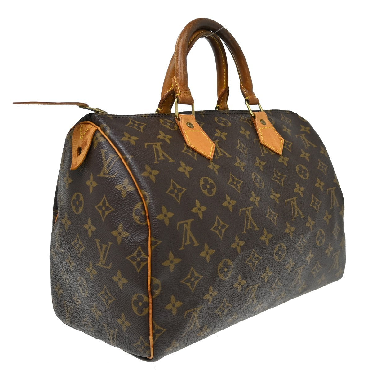 Louis Vuitton Speedy Handbag Monogram Canvas Brown Canvas Handbag (Pre-Owned)