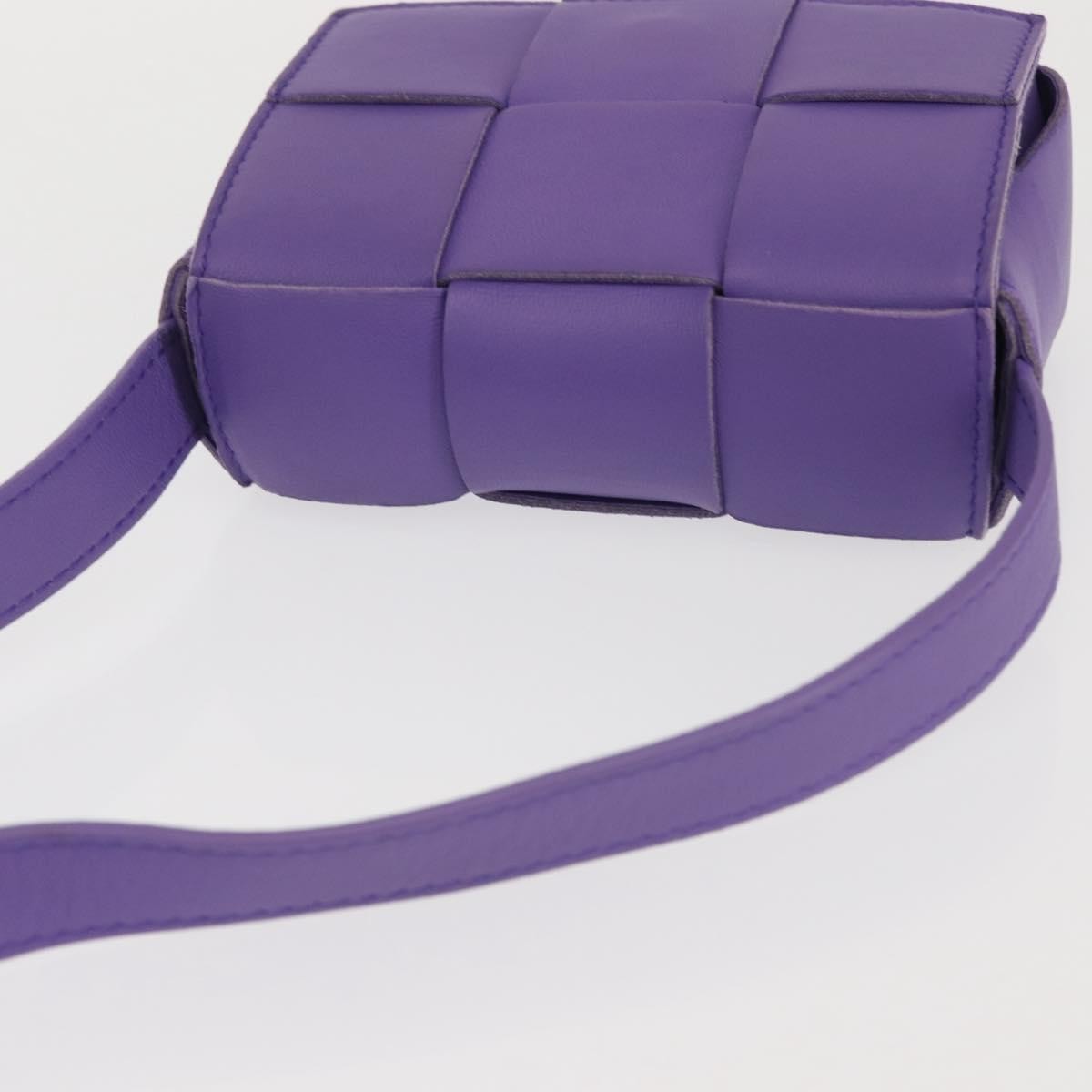 Bottega Veneta Cassette Crossbody Bag Padded Maxi Intrecciato Leather Purple Leather Bag (Pre-Owned)