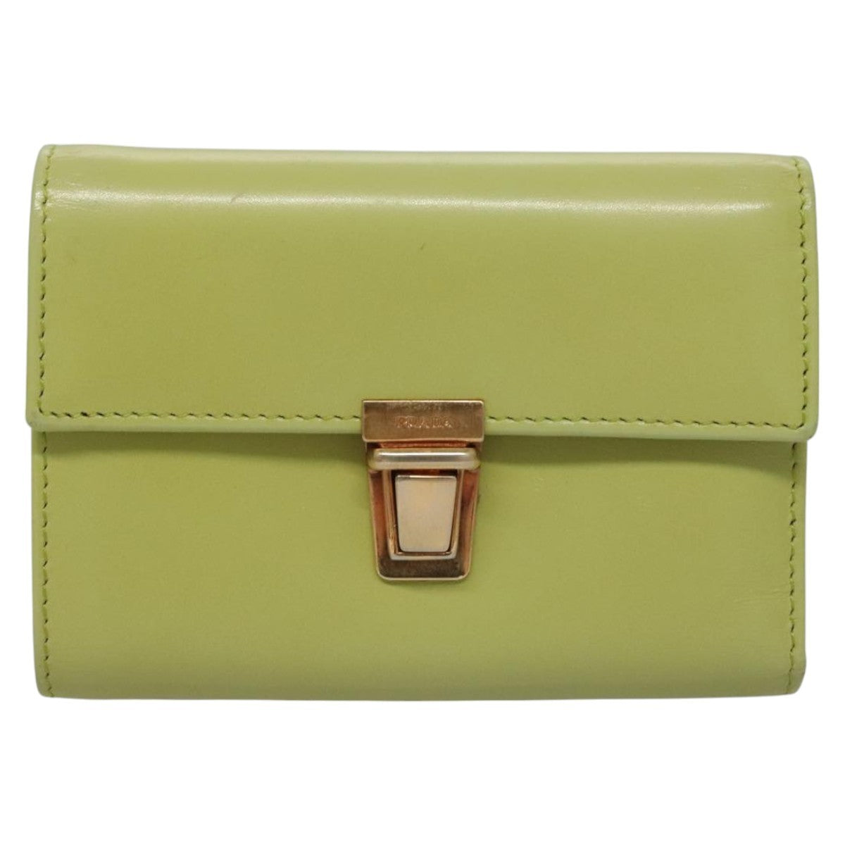 Prada Wallet Green Leather Wallets Accessory (Pre-Owned)