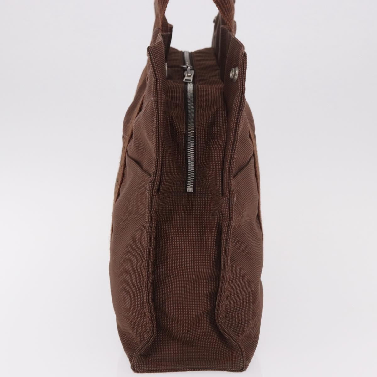 Hermes Fourre Tout Tote Canvas Brown Canvas Tote Bag Bag (Pre-Owned)