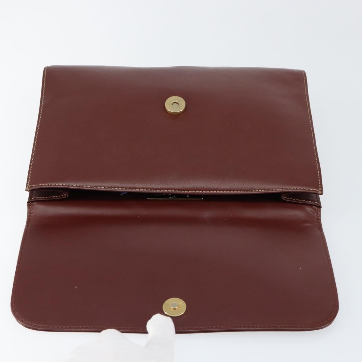 Cartier Must De Cartier Clutch Bag Leather Burgundy Leather Clutche & Pouche Bag (Pre-Owned)