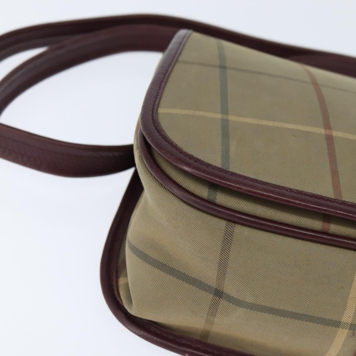 Burberry Nova Check Shoulder Bag Canvas Beige Canvas Shoulder Bag Bag (Pre-Owned)