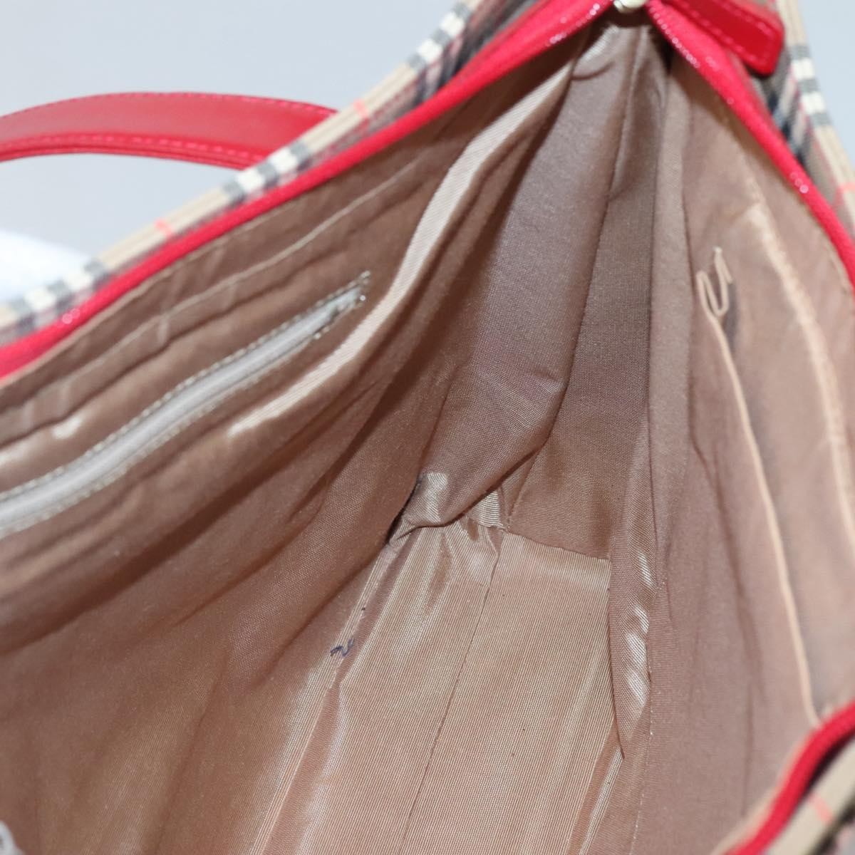 Burberry Nova Check Tote Canvas And Leather Beige Canvas Tote Bag Bag (Pre-Owned)
