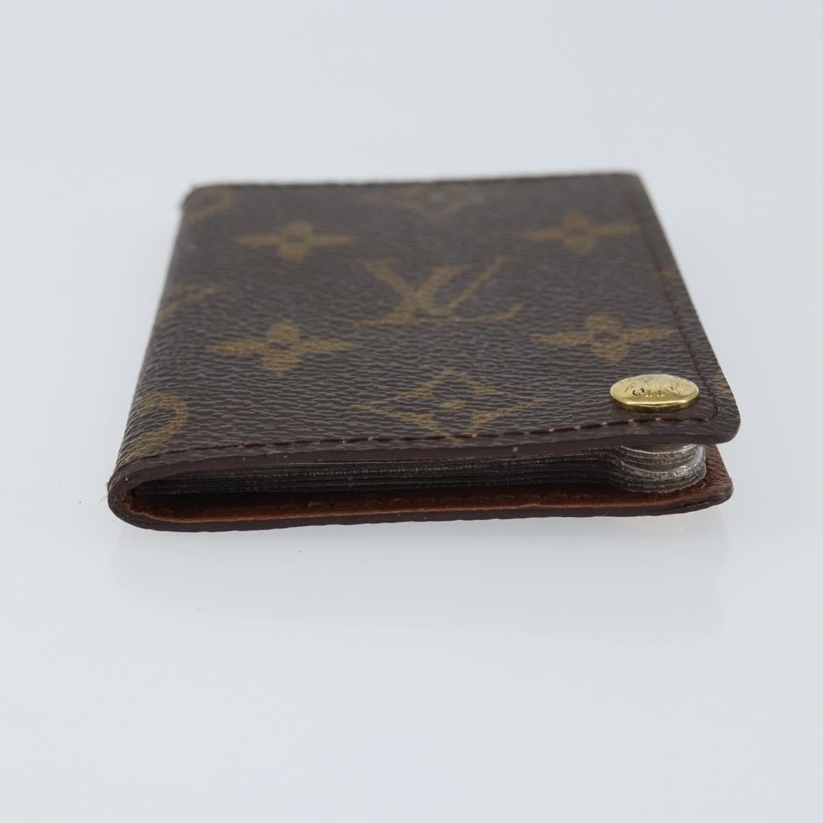 Louis Vuitton Porte Cartes Pression Card Case Monogram Canvas Brown Canvas Card Holders Accessory (Pre-Owned)