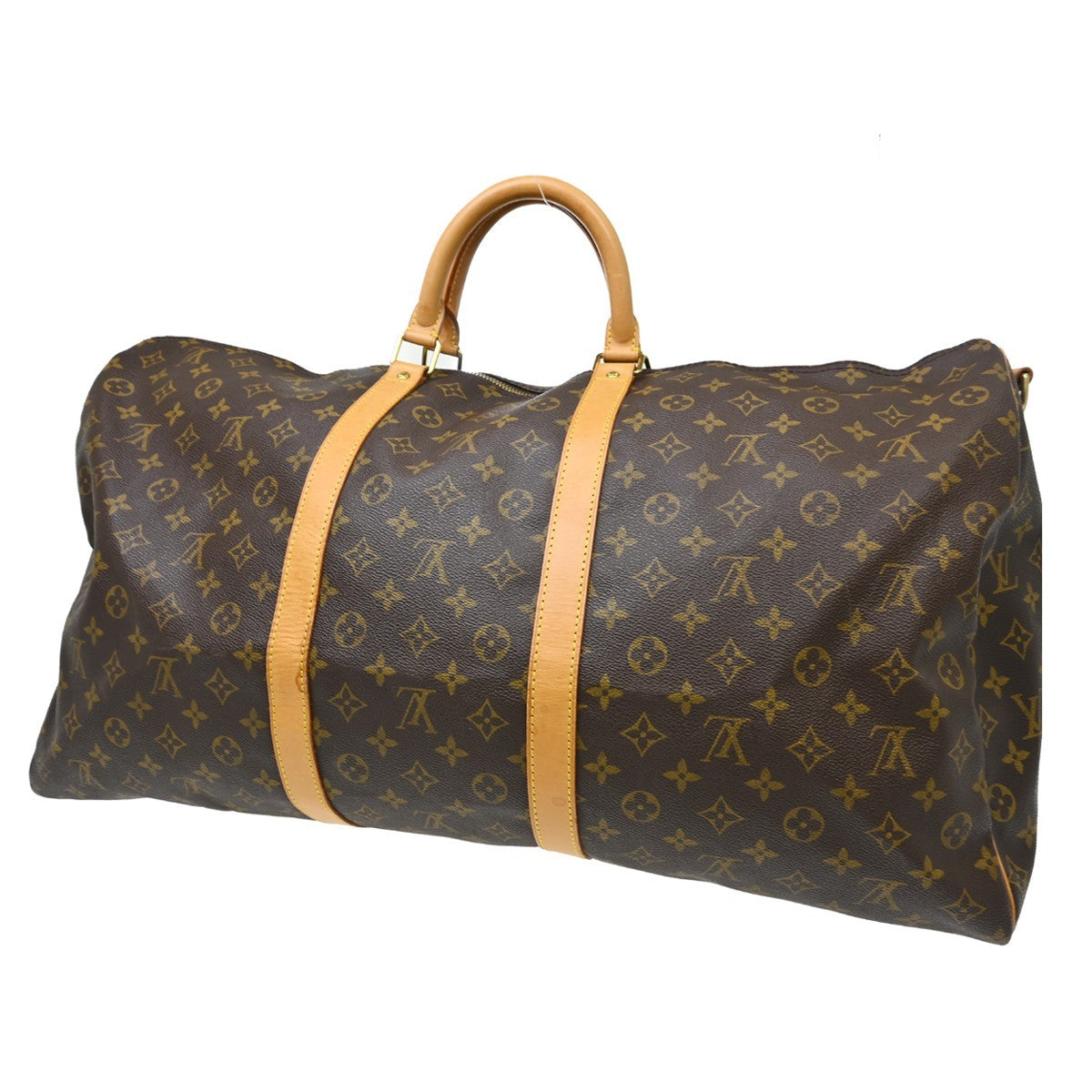 Louis Vuitton Keepall Bandouliere Bag Monogram Canvas Brown Canvas Travel Bag Bag (Pre-Owned)