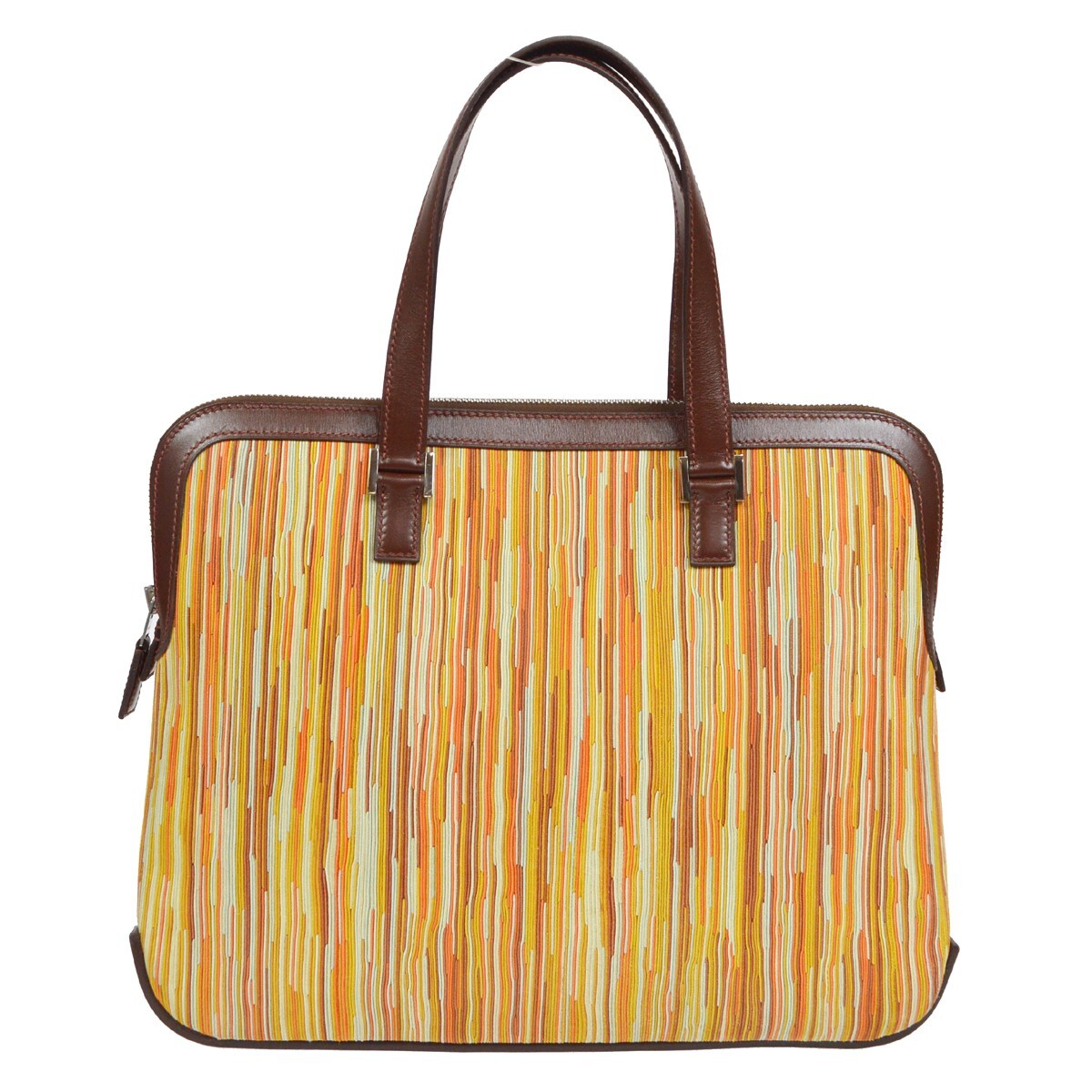 Hermes Escapada Handbag Vibrato Orange Leather Handbag (Pre-Owned)