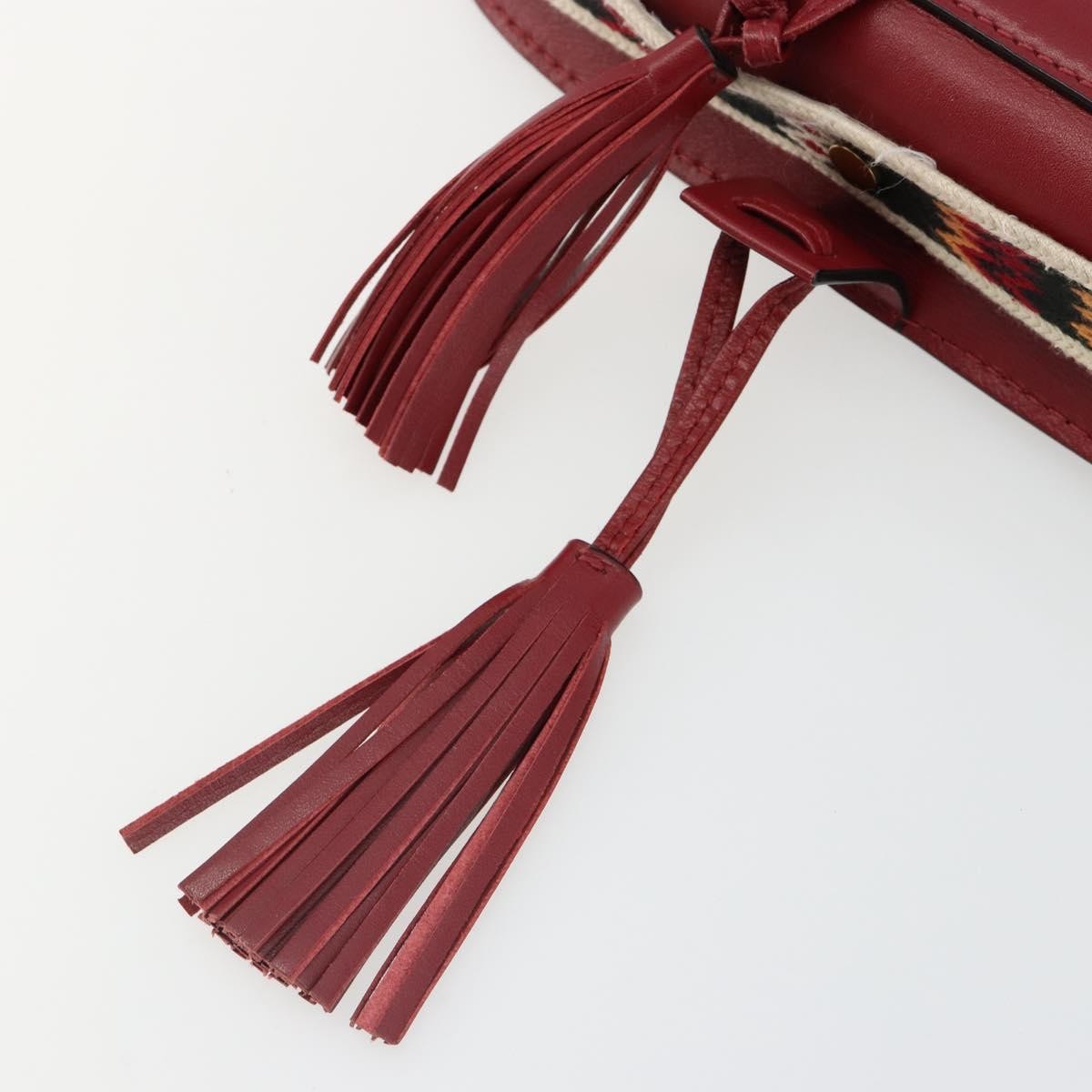 Christian Dior Diorodeo Flap Bag Leather Red Leather Shoulder Bag Bag (Pre-Owned)