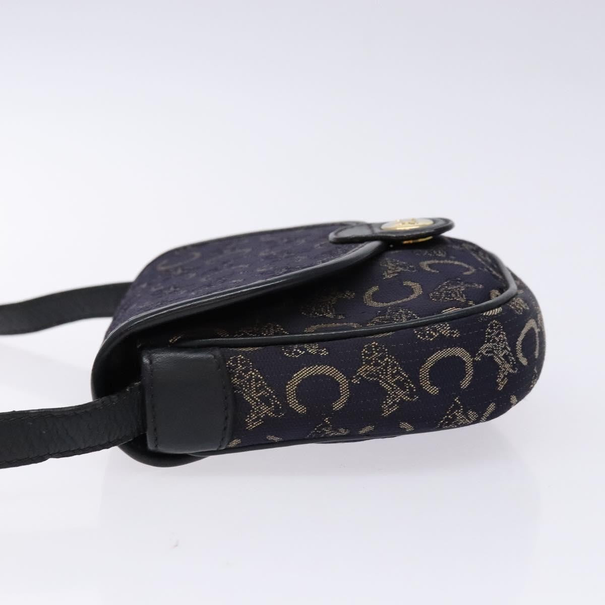 Celine C Sulky Shoulder Bag Canvas And Leather Navy Canvas Shoulder Bag Bag (Pre-Owned)