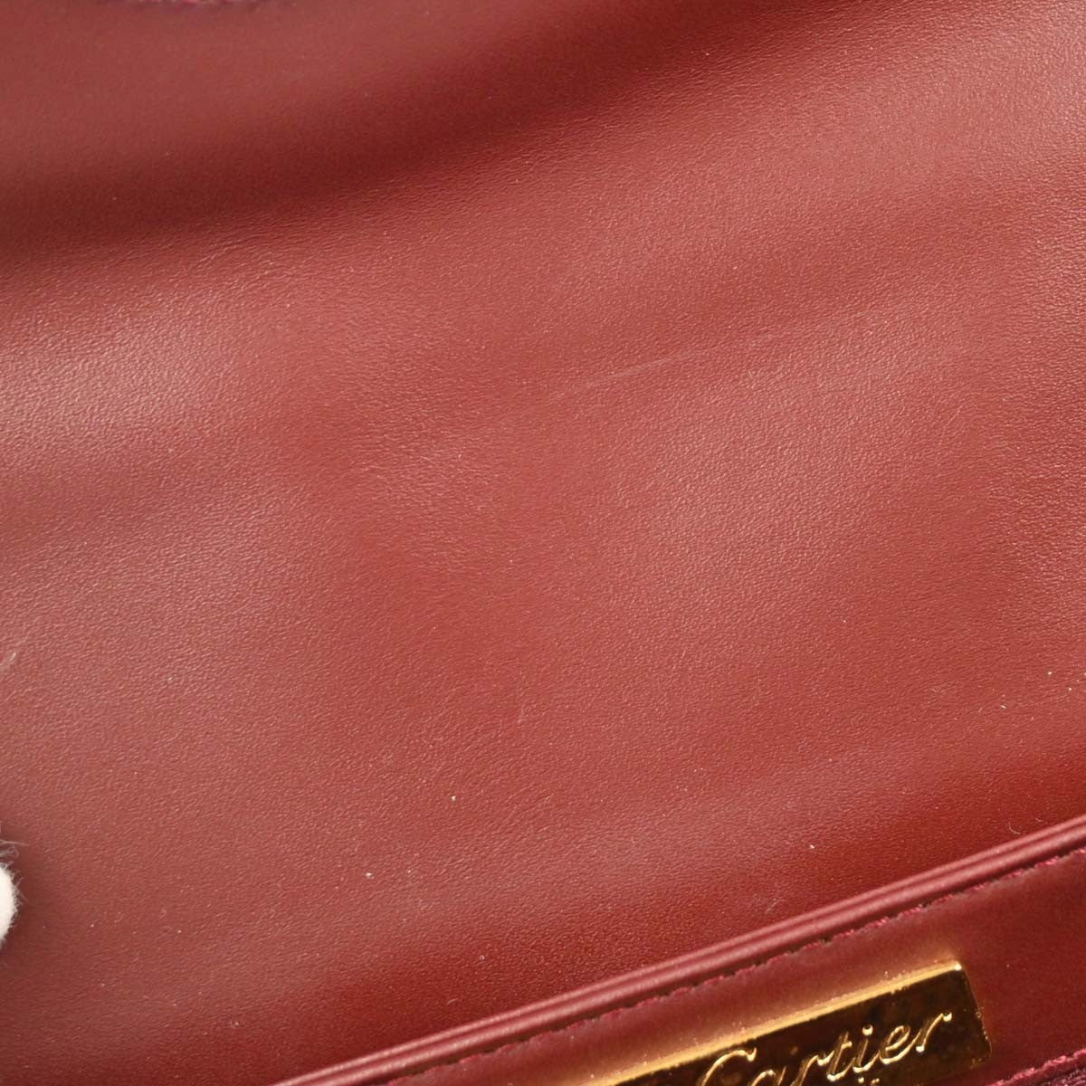 Cartier Must De Cartier Shoulder Bag Leather Burgundy Leather Shoulder Bag Bag (Pre-Owned)