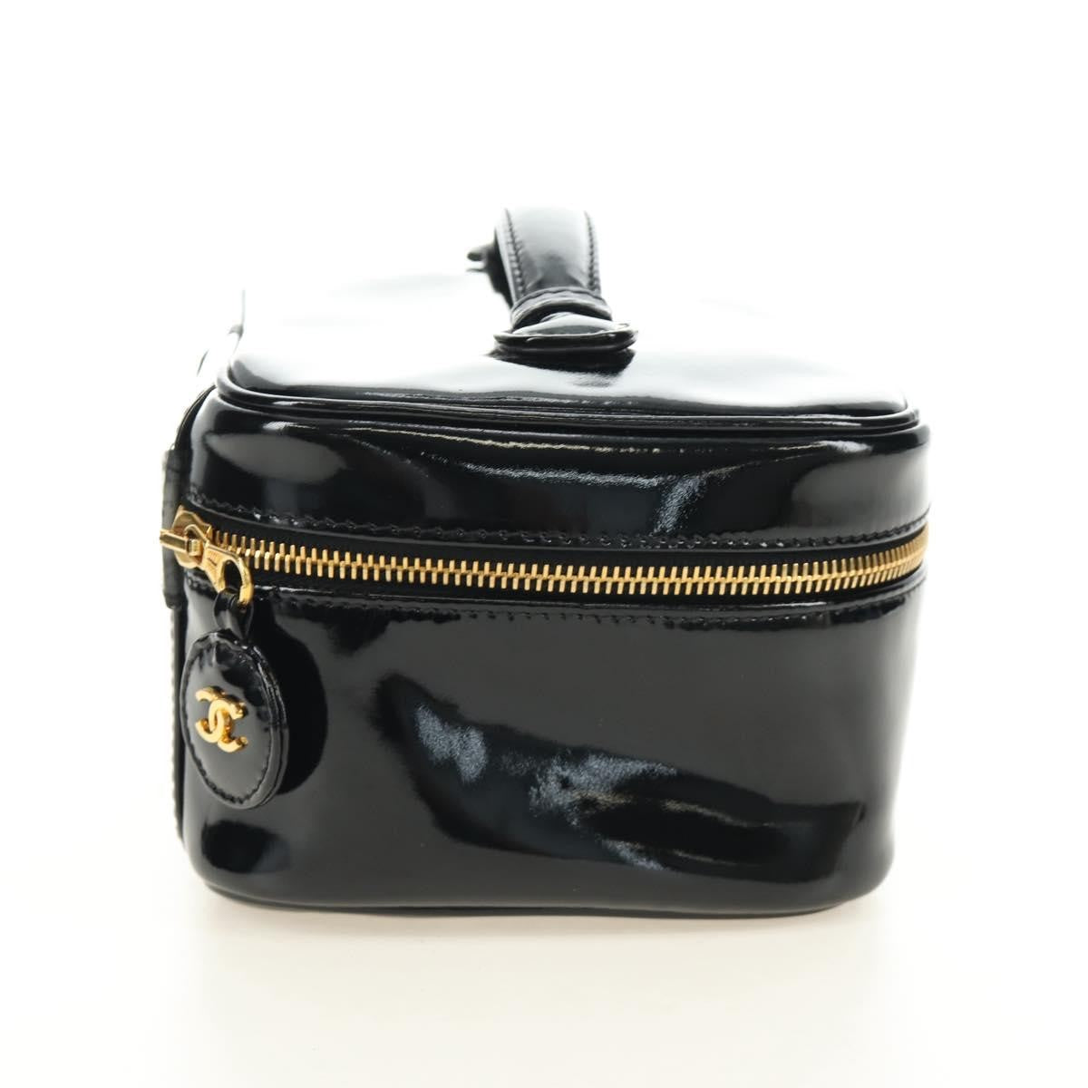 Chanel Vintage Timeless Cosmetic Case Patent Black Patent_Leather Clutche & Pouche Bag (Pre-Owned)