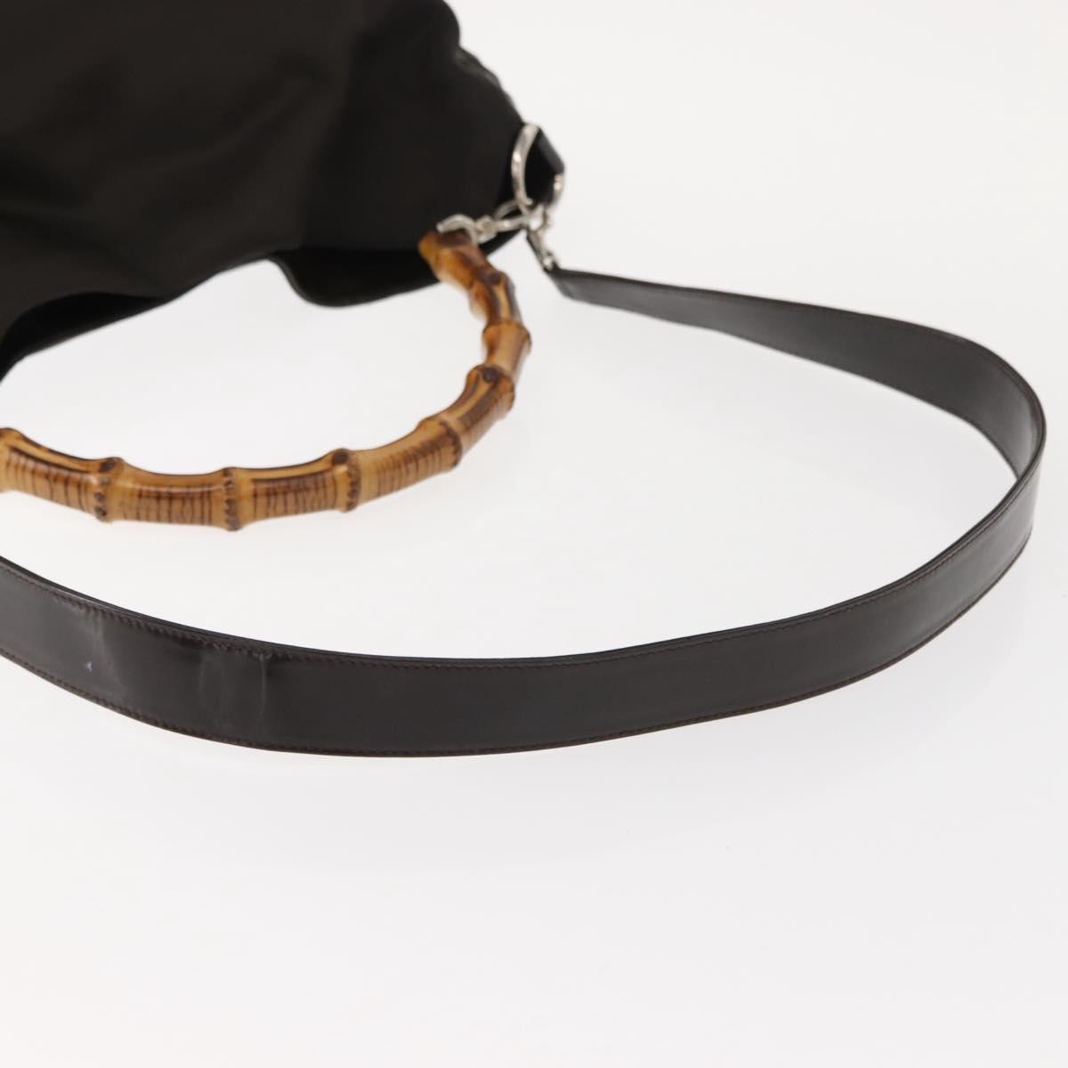 Gucci Vintage Bamboo Shoulder Bag Nylon Brown Nylon Shoulder Bag Bag (Pre-Owned)