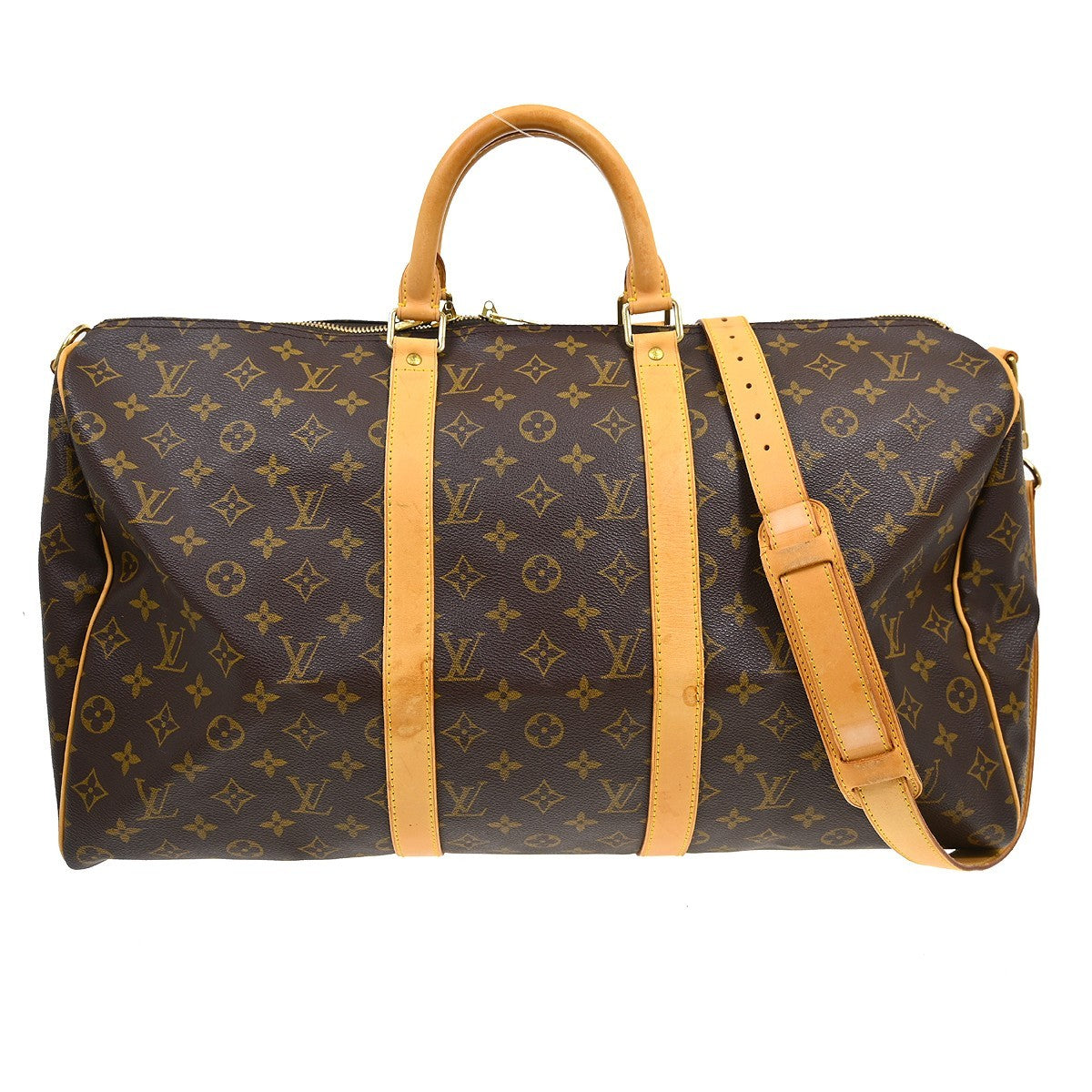 Louis Vuitton Keepall Bandouliere Bag Limited Edition Illusion Monogram Taurillon Leather Brown Canvas Travel Bag Bag (Pre-Owned)