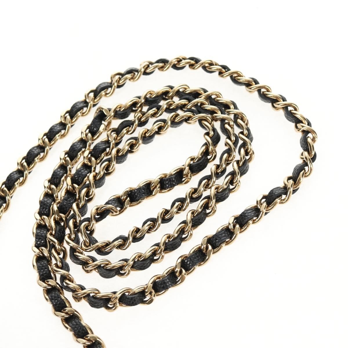 Chanel Classic Flap Clutch With Chain Quilted Caviar Black Leather Clutche & Pouche Bag (Pre-Owned)