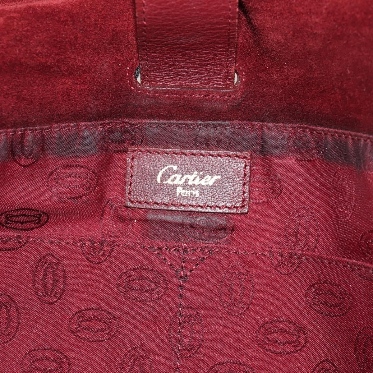 Cartier Must De Cartier Shoulder Bag Leather Burgundy Leather Shoulder Bag Bag (Pre-Owned)