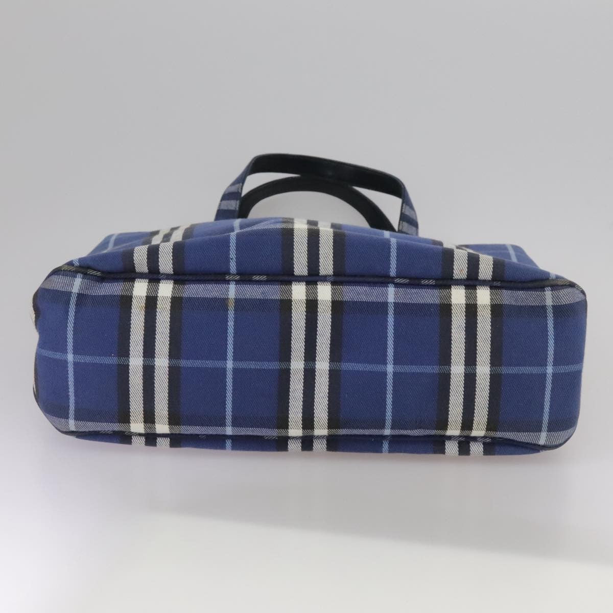 Burberry Nova Check Tote Canvas Check Pattern Blue Canvas Tote Bag Bag (Pre-Owned)