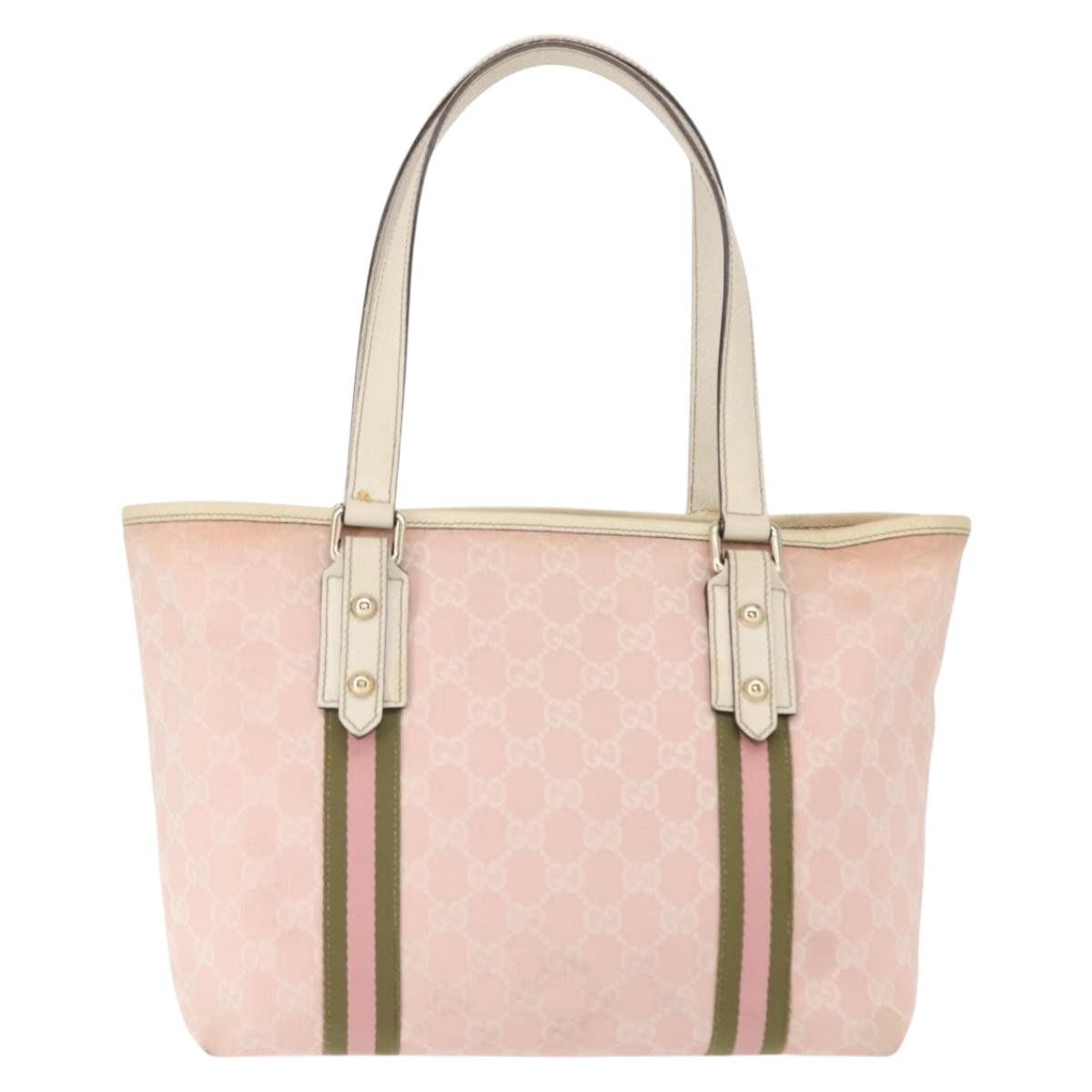 Gucci Jolicoeur Tote Gg Canvas Pink Canvas Tote Bag Bag (Pre-Owned)