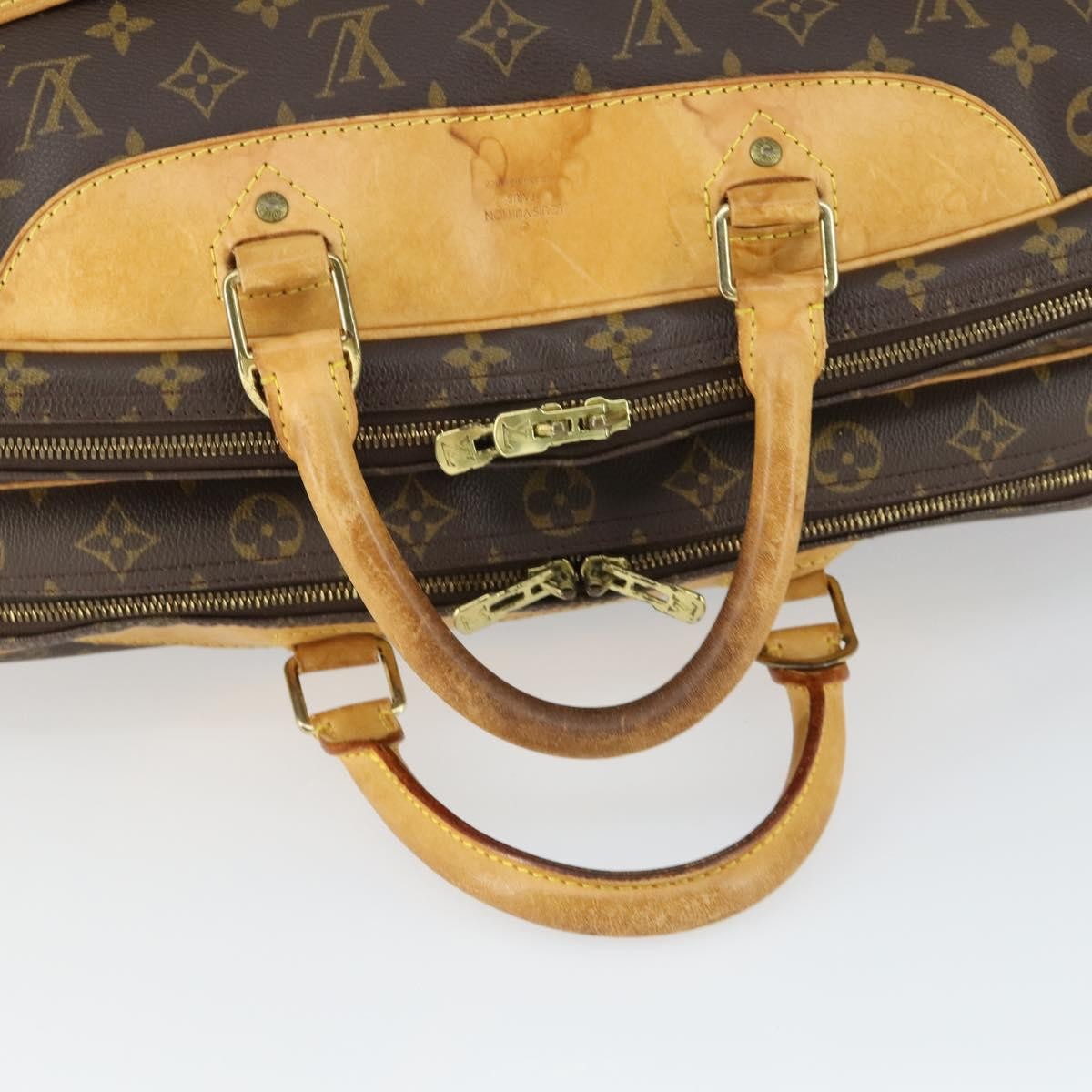 Louis Vuitton Alize Bag Monogram Canvas Brown Canvas Travel Bag Bag (Pre-Owned)