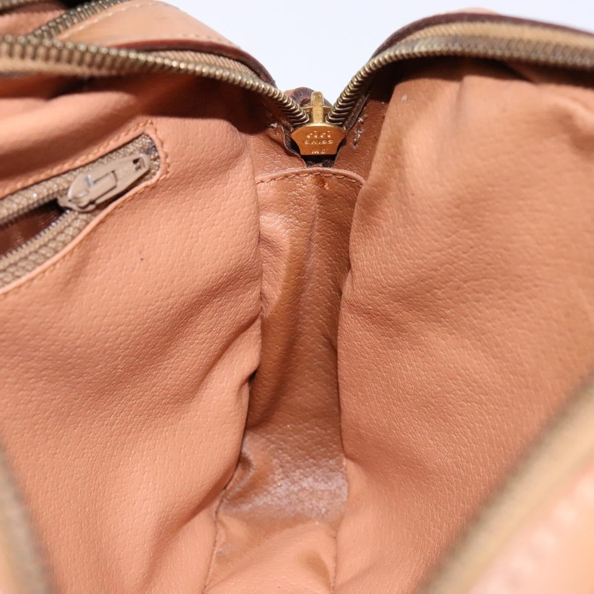 Celine Vintage Macadam Shoulder Bag Canvas And Leather Beige Canvas Bag (Pre-Owned)