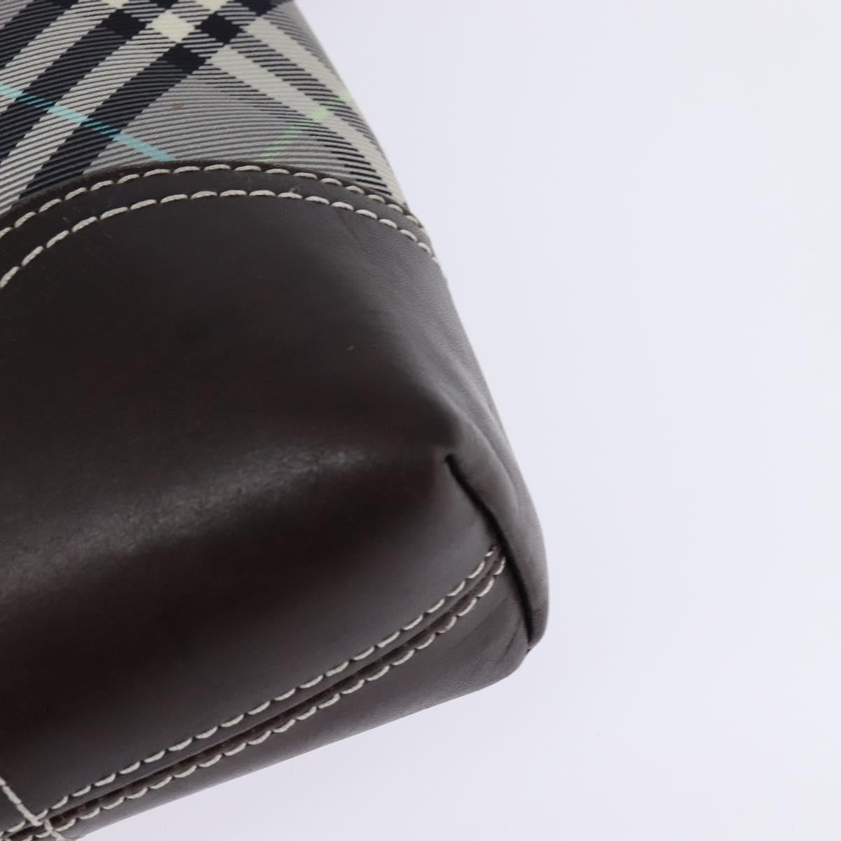 Burberry Nova Check Blue Label Canvas Gray Nylon Shoulder Bag Bag (Pre-Owned)