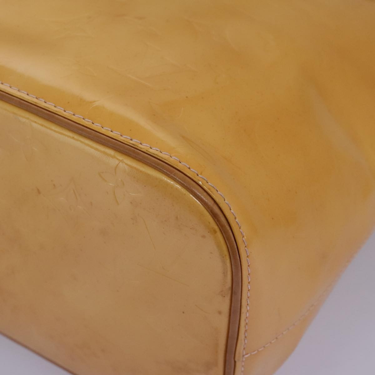 Louis Vuitton Houston Handbag Monogram Vernis Beige Patent_Leather Handbag (Pre-Owned)