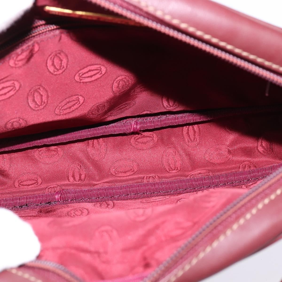Cartier Must De Cartier Shoulder Bag Leather Burgundy Leather Shoulder Bag Bag (Pre-Owned)