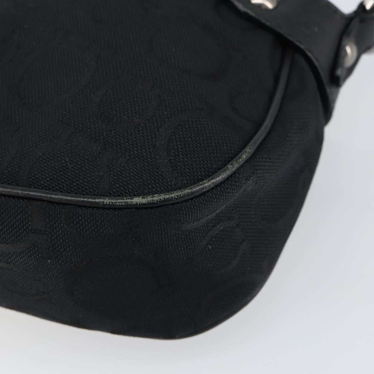 Salvatore Ferragamo Gancini Shoulder Bag Canvas Black Canvas Shoulder Bag Bag (Pre-Owned)