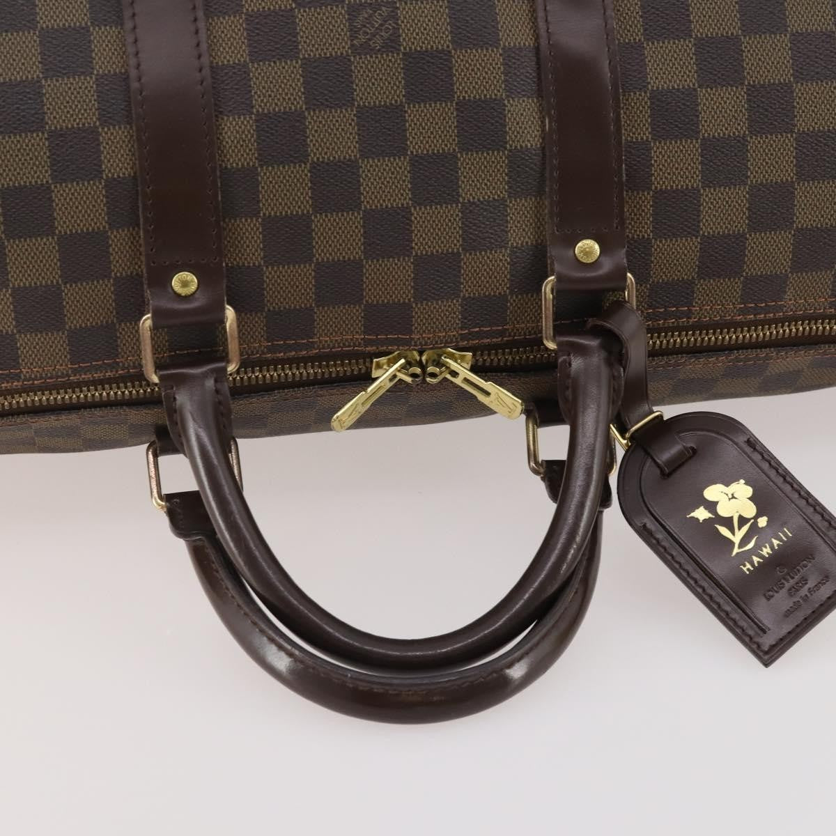 Louis Vuitton Keepall Bag Damier Brown Canvas Travel Bag Bag (Pre-Owned)